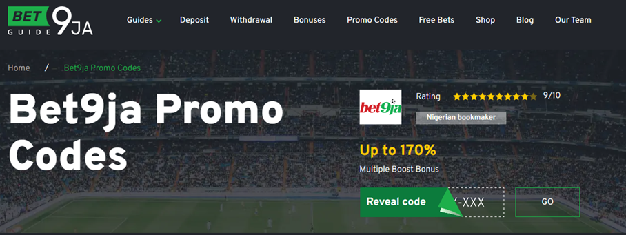 Promo Code at Bet9ja website