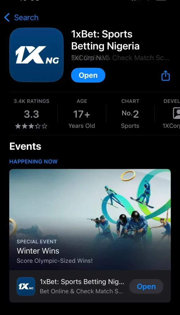 1xbet in app store