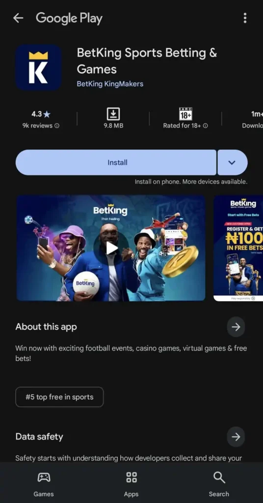BetKing on Google Play