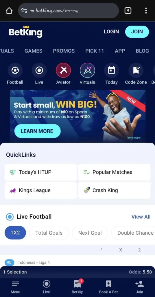 Betking mobile website