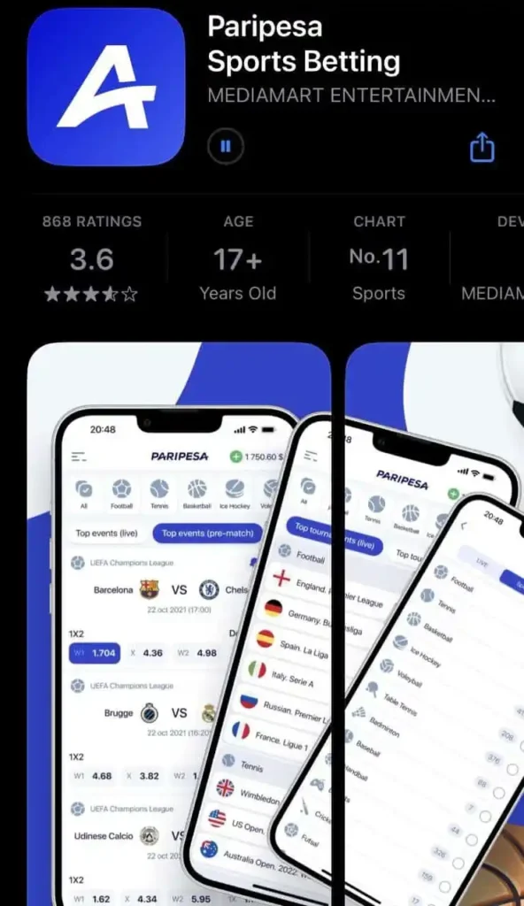 Paripesa in App Store